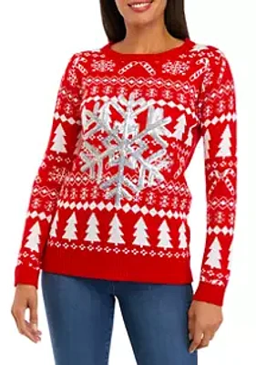 Joyland Women's Christmas Jacquard Snowflake Sweater