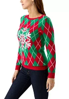 Women's Snowflake Argyle Sweater