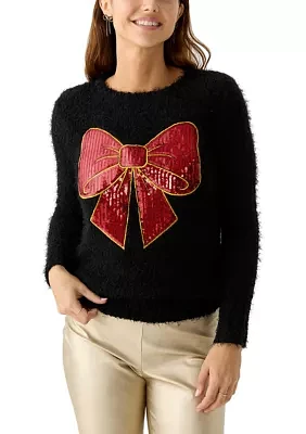 Women's Sequin Bow Sweater