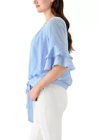 Women's 3/4 Ruffle Sleeve Blouse