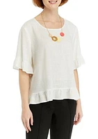 Women's Ruffle Hem Top