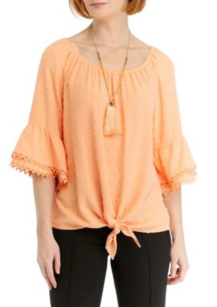 Women's Lace Trim Blouse