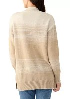 Women's Long Sleeve Ombré Button Shoulder Sweater