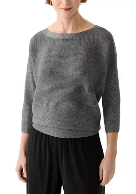 Women's 3/4 Sleeve Shine Dolman Sweater