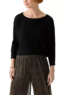 Women's 3/4 Sleeve Shine Dolman Sweater