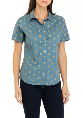 Women's Short Sleeve Button Front Shirt