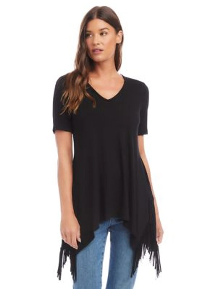 Short Sleeve Fringe Top