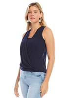 Women's Layered Drape Front Top