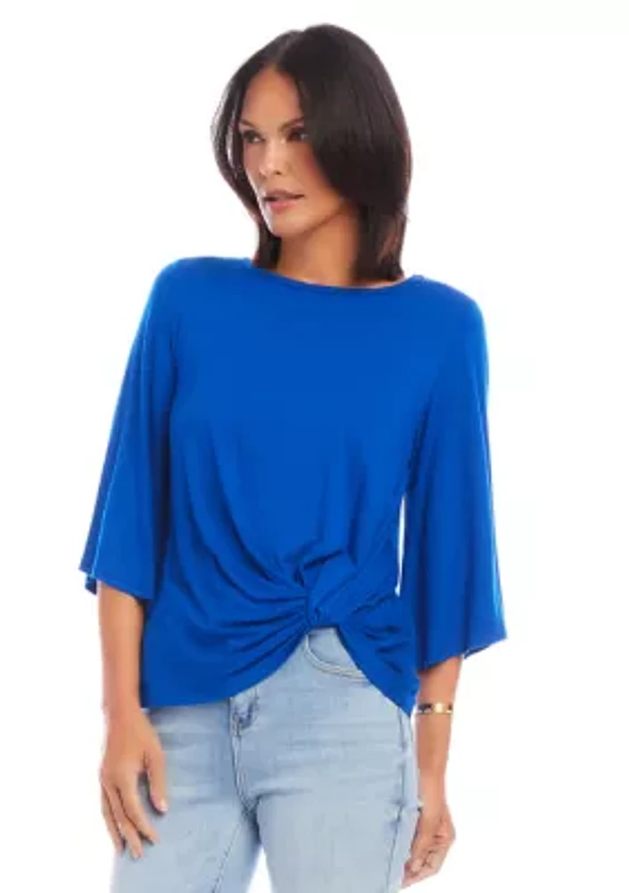 Petite Flare Sleeve Pick-Up Top