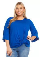 Plus Flare Sleeve Pick Up Top