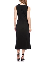 Women's Faux Wrap Midi Dress