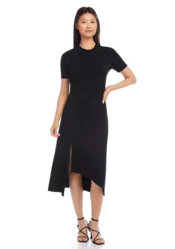 Petite Asymmetric Front Slit Dress