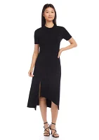 Petite Asymmetric Front Slit Dress