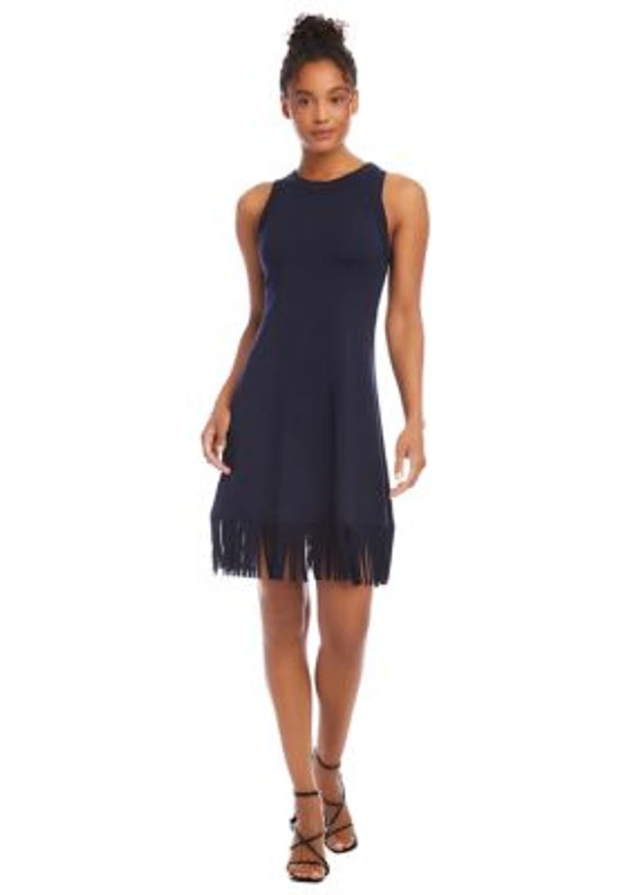 Women's Sleeveless Fringe Hem Dress