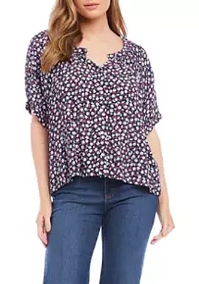 Karen Kane Women's Short Sleeve Peasant Top