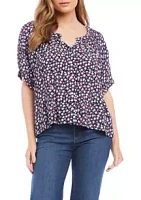 Karen Kane Women's Short Sleeve Peasant Top