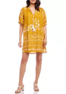 Karen Kane Women's Puff Sleeve Tassel Dress