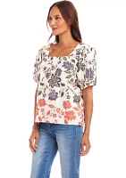 Women's Puff Sleeve Square Neck Top