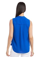 Women's Sleeveless Drape Front Top