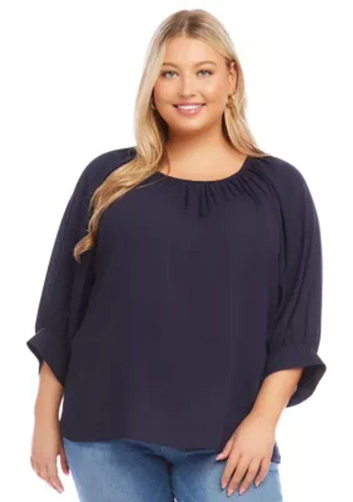 Plus Blouson Sleeve Top