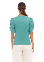 Women's Ribbed Twist Sleeve Top