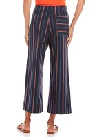 Stripe Cropped Wide Leg Pants