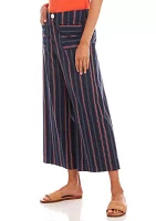 Stripe Cropped Wide Leg Pants