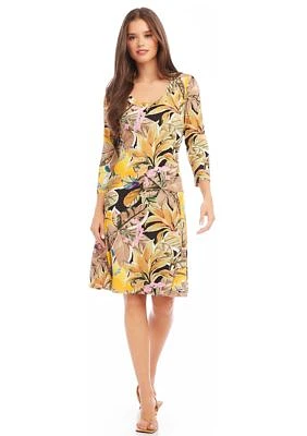 Women's 3/4 Sleeve A-Line Dress