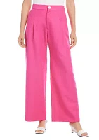 Petite High Waist Pleated Pants