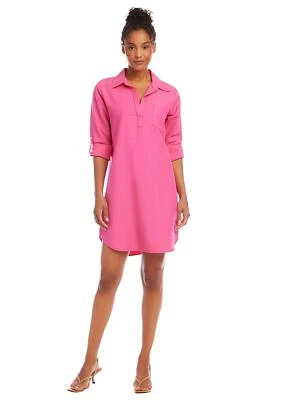 Women's Roll Tab Sleeve Shirtdress