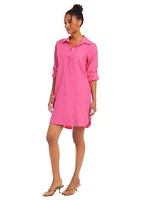 Women's Roll Tab Sleeve Shirtdress