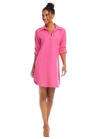 Women's Roll Tab Sleeve Shirtdress