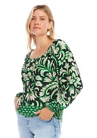 Women's Border Print Top