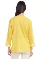 Petite Embroidered Tunic Top