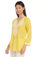 Petite Embroidered Tunic Top