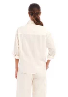 Women's Long Sleeve Tie-Front Top