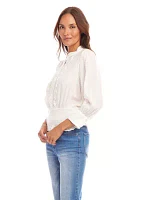 Women's Embroidered Smock Waist Blouse