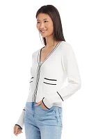 Petite Contrast Trim Cardigan