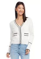 Petite Contrast Trim Cardigan