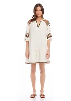 Women's Embroidered Ruffle Hem Dress