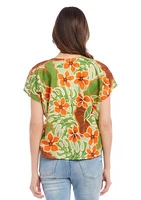 Women's Printed Dolman Sleeve Top