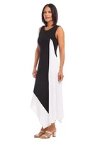 Women's Asymmetric Color Block Dress