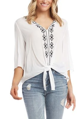 Women's Embroidered Tie-Top