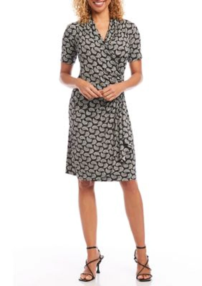 Karen Kane Short Sleeve Cascade Wrap Dress | Hamilton Place