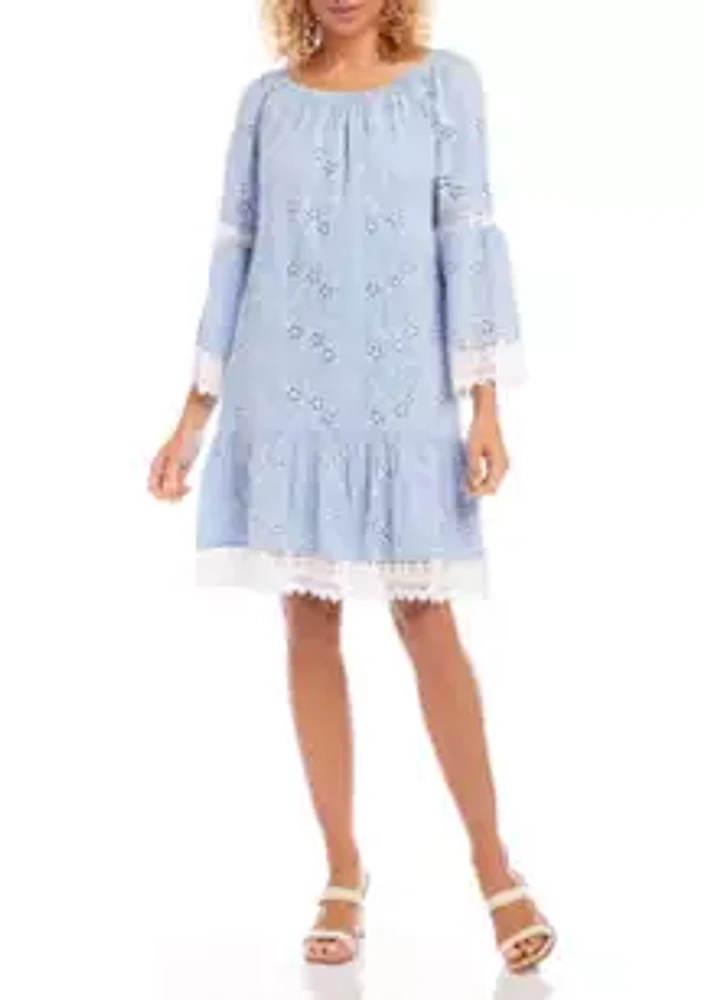 Karen Kane Women's Embroidered Mixed Lace Dress