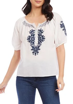 Women's Embroidered Short Sleeve Top