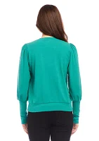 Women's V-Neck Bishop Sleeve Top