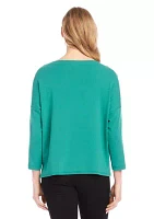 Petite Solid Boat Neck Top