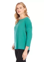 Petite Solid Boat Neck Top