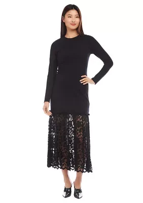 Women's Contrast Lace Column Dress